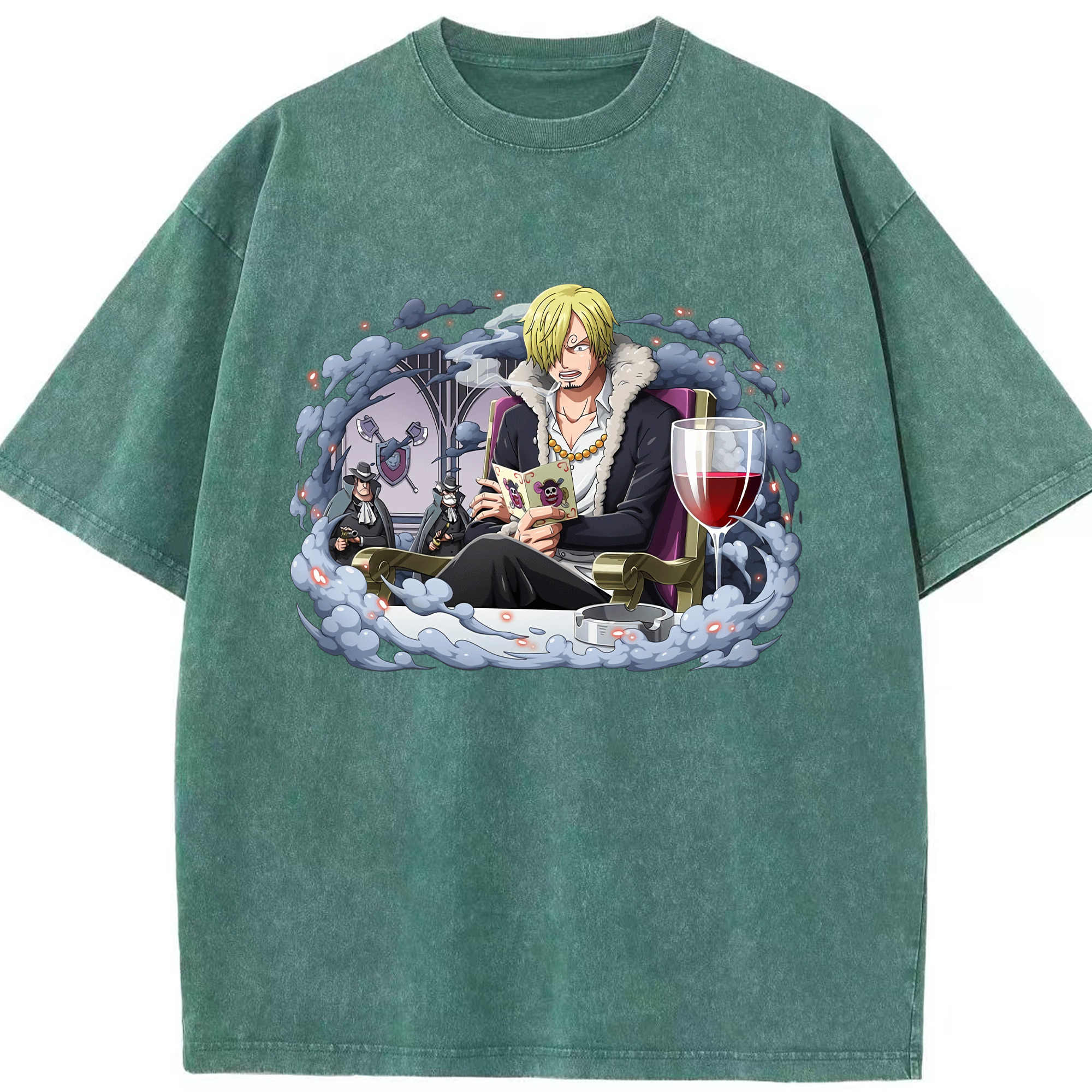 （画像用） ワンピース サンジ ONE PIECE Sanji 綿100% ヴィンテージ風 半袖Tシャツ（フロントプリント）